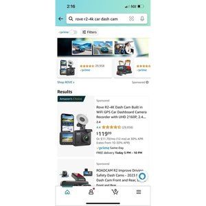 Rove R2-4K Dash Cam Built In Wifi Gps *Brand New*